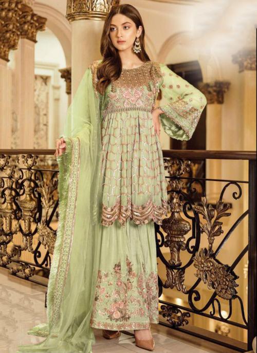 light green pakistani suit