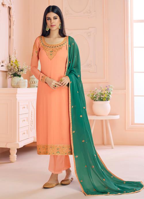 peach colour churidar