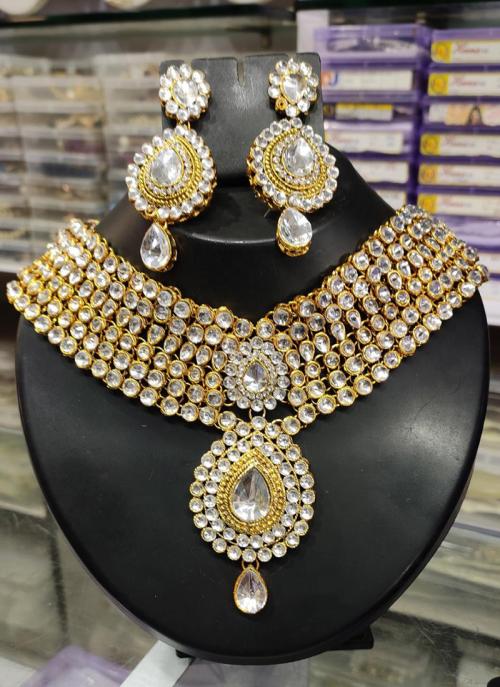 Details about   Meena Kundan Bridal Fancy Design Gold Plated Wedding Event Jewelry Necklace Set