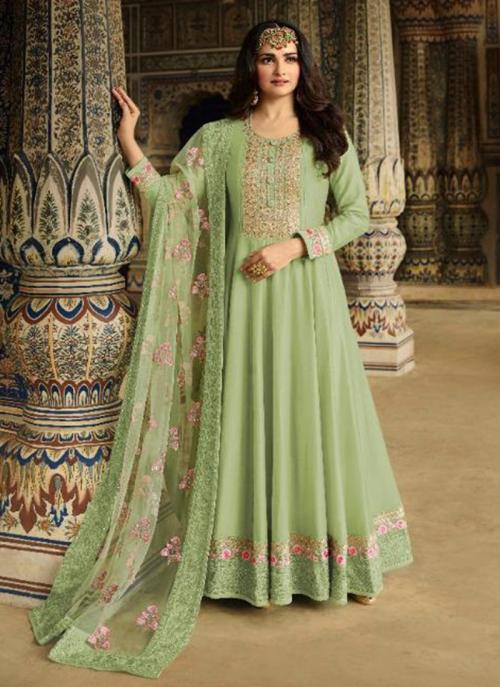 green silk suit