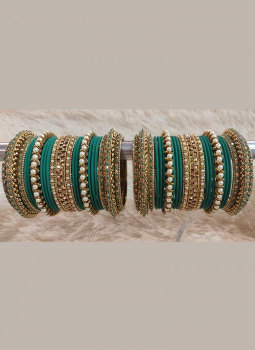 green bangle set for bride