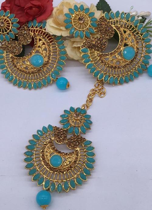 Buy YLGU Fashion Antique Sky Blue Color Earrings For Women & Girls For  haldi/Mehandi/Engagement/Wedding/Marriage at Amazon.in