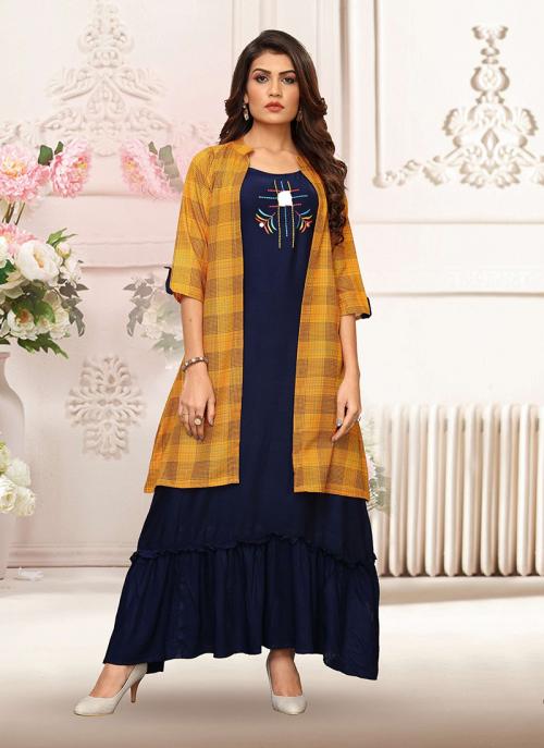 party wear kurti with shrug