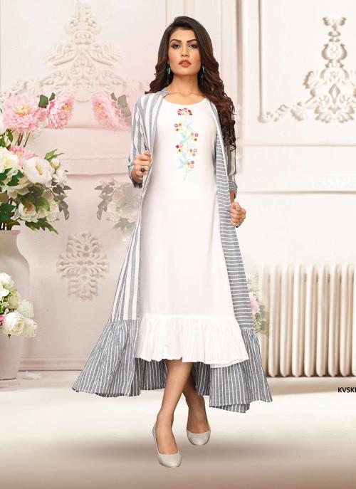 party wear kurti with shrug