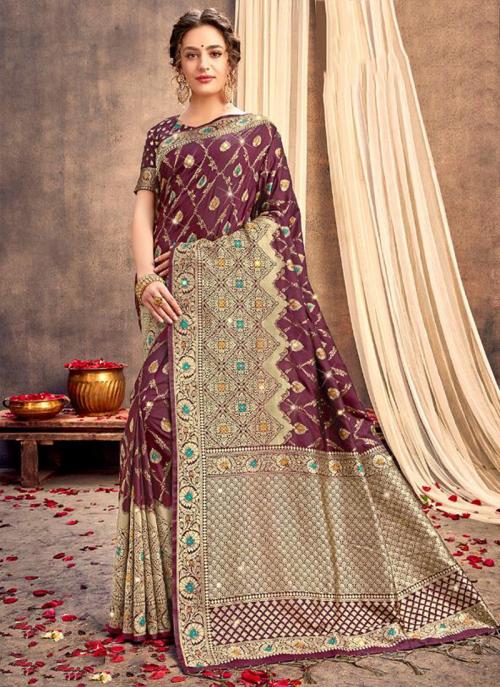 party wear stone work sarees