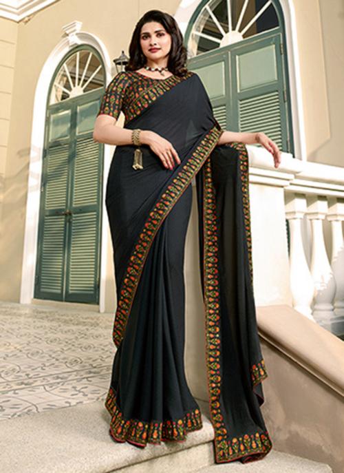 black fancy saree