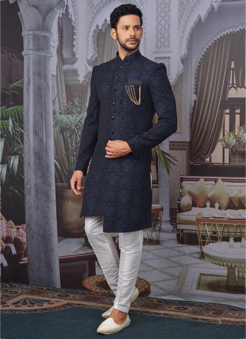 blue sherwani
