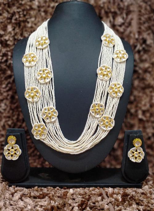 White Pearl Necklace Set 