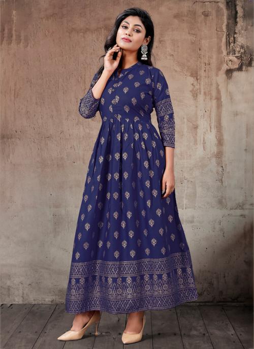 blue rayon kurti