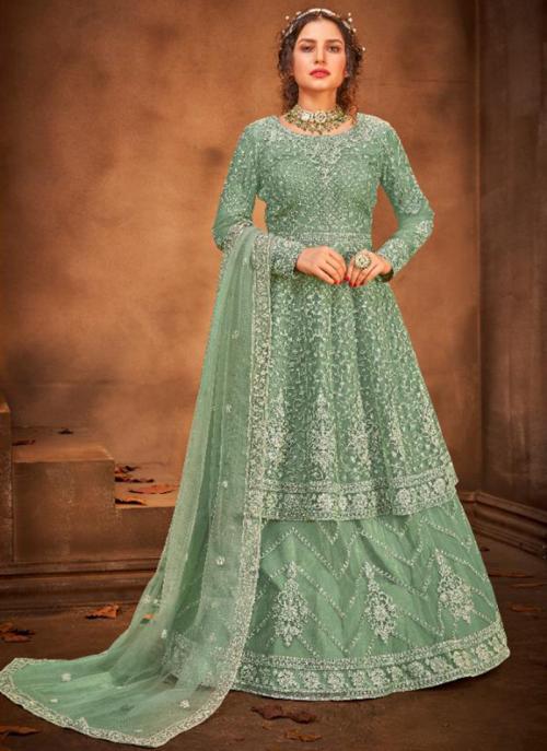 light green sharara suit