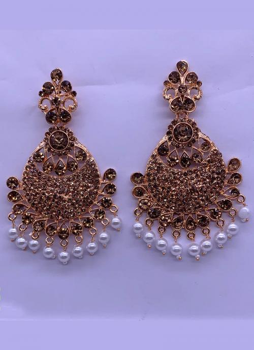 Desiner Copper Polish Diamond Earrings