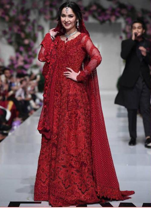 red pakistani suit