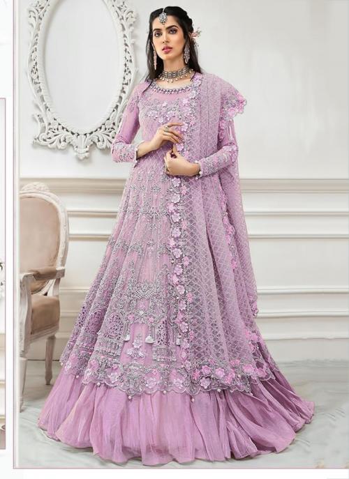 Buy Purple Net Georgette Traditional Wear Embroidery Work Pakistani Suit  Online From Wholesale Salwar.