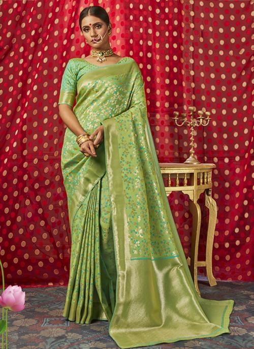 light green wedding saree