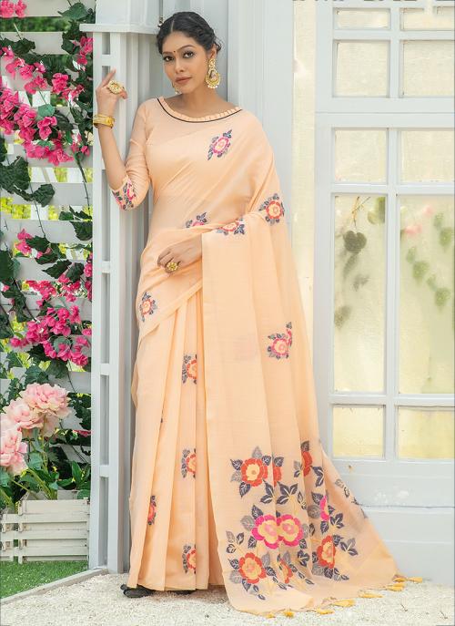 linen party wear sarees online