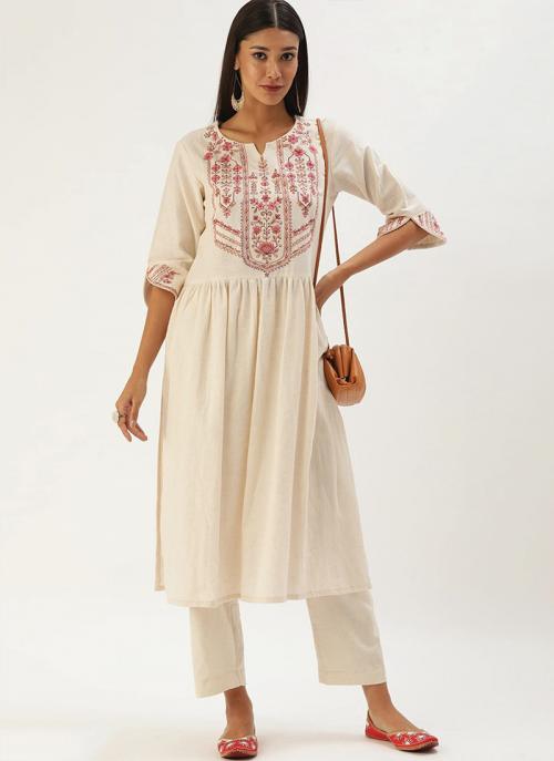 white khadi kurti