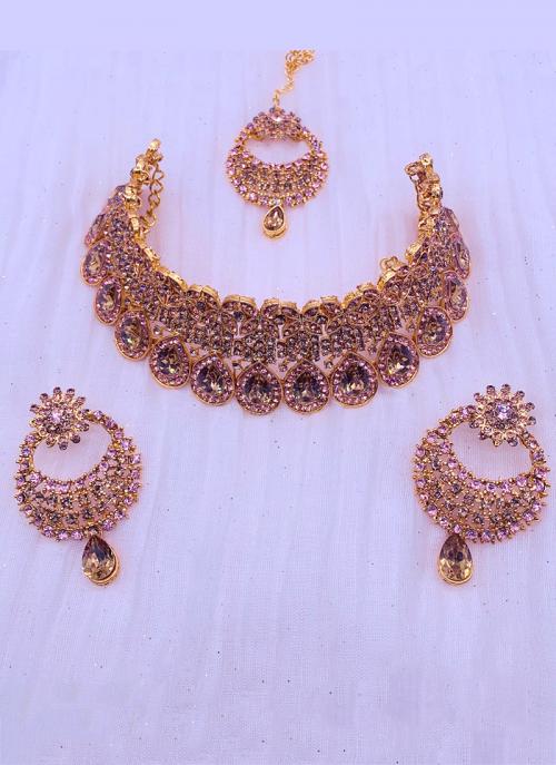 Pretty Pink Traditional Wear Jewellery Necklace Design