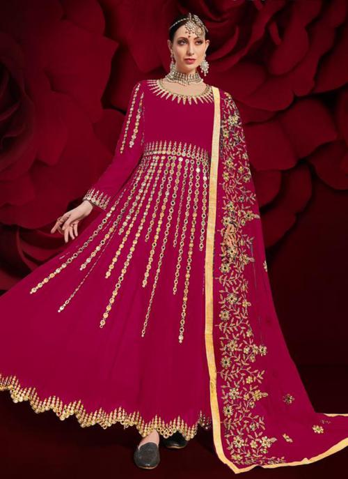 mirror work anarkali suit