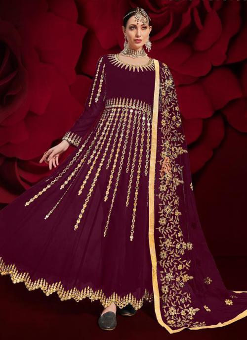 mirror work anarkali suit