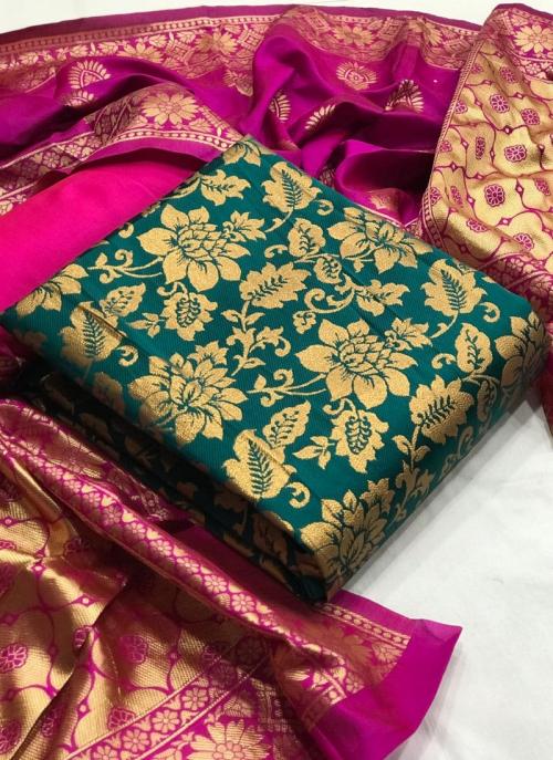 Buy Green Banarasi Silk Party Wear 
