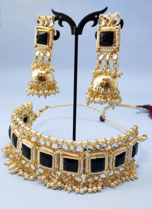 Buy Black Dangling Beads Gold Tone 