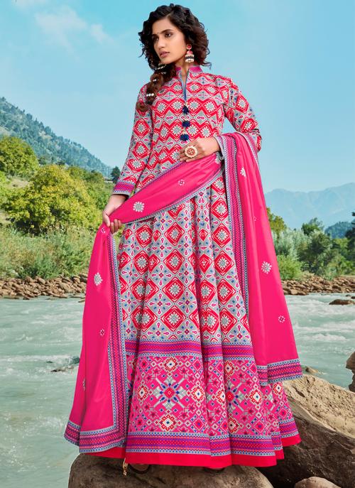 Pink Killer Silk Party Wear Digital Printed Readymade Salwar Suit