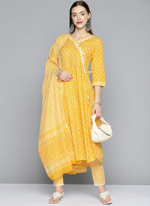 yellow readymade salwar suit