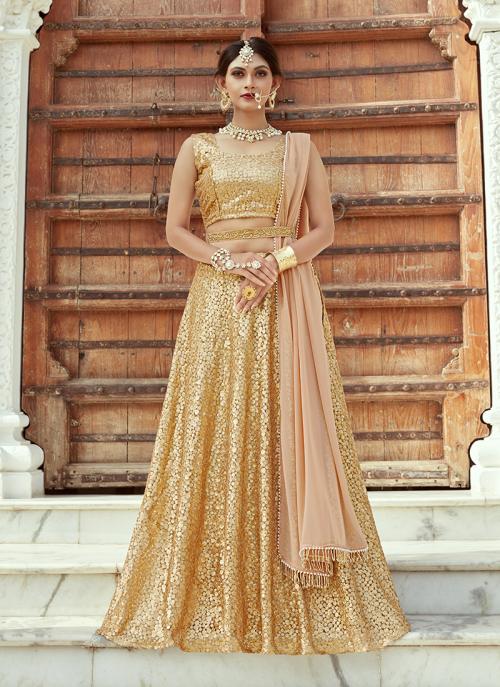golden lehenga online