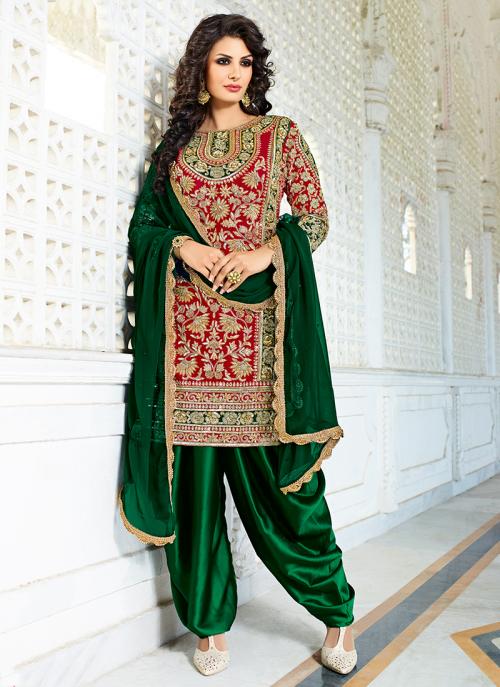 red bridal salwar suit