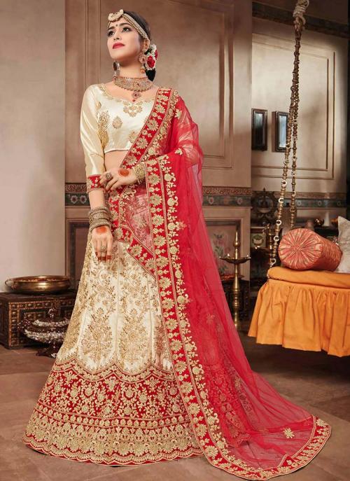 Discover more than 157 cream combination lehenga super hot