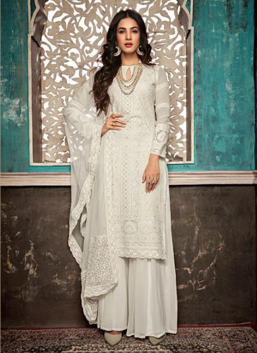 white sharara suits