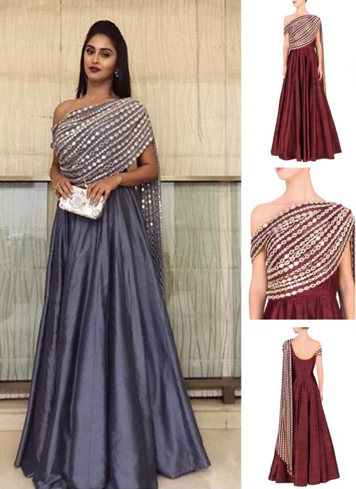 mirror work long gown