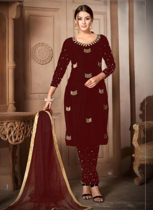 Velvet churidar online Clearance