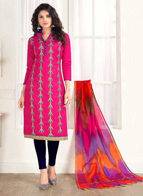 pink silk churidar