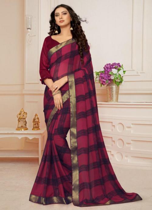 Rani Banarasi Silk Regular Wear Printed Work Saree