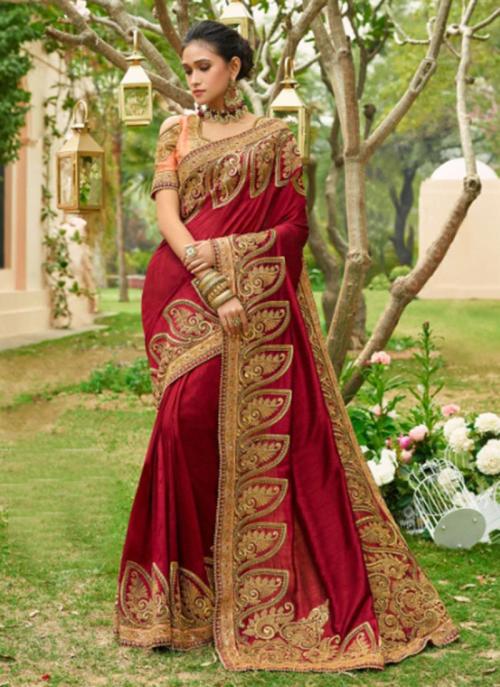 silk heavy work saree