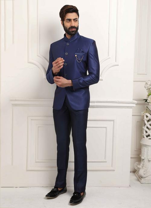 blue jodhpuri blazer